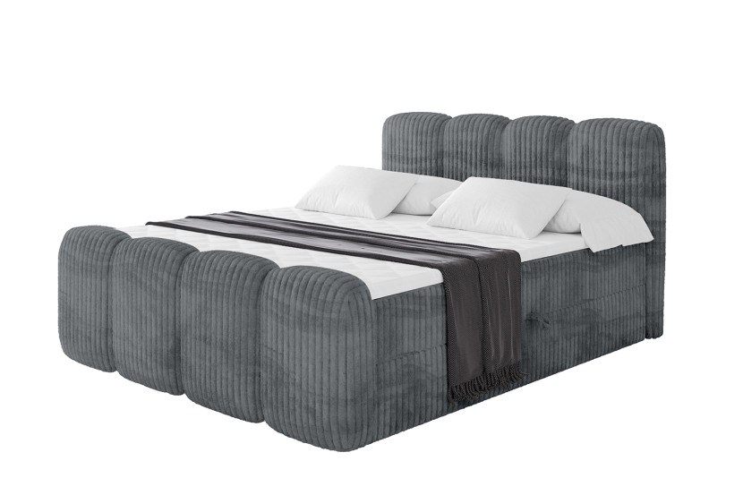 Łóżko kontynentalne z pojemnikiem i materacem H4 NINA-Z - 180x200cm 901633