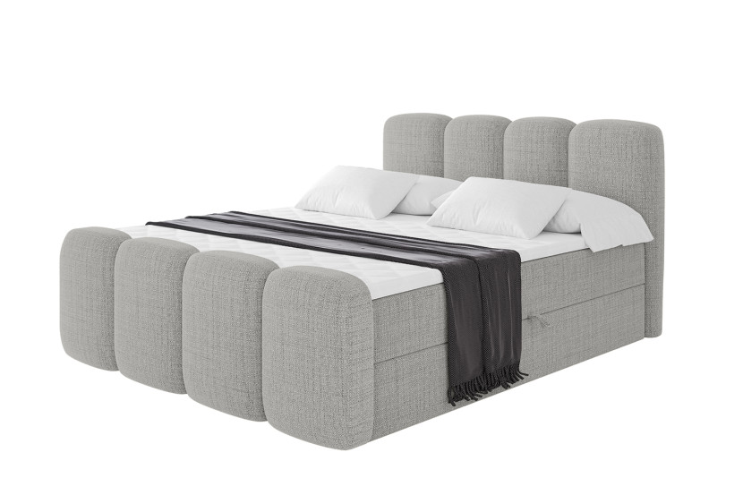 Łóżko kontynentalne z pojemnikiem i materacem H4 NINA-Z - 200x200cm 901888