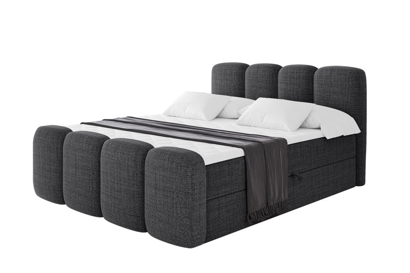Łóżko kontynentalne z pojemnikiem i materacem H4 NINA-Z - 200x200cm 902311