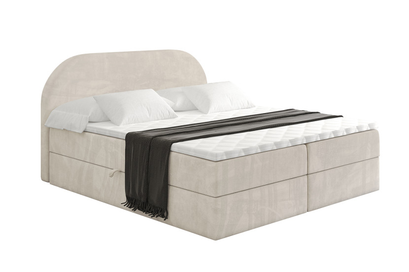Łóżko kontynentalne z pojemnikiem i materacem H4 - NOX - 120x200cm 524715