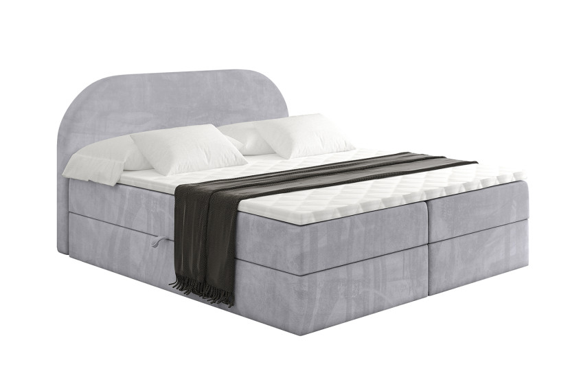 Łóżko kontynentalne z pojemnikiem i materacem H4 - NOX - 120x200cm 524787