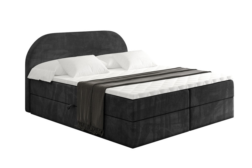 Łóżko kontynentalne z pojemnikiem i materacem H4 - NOX - 120x200cm 524815