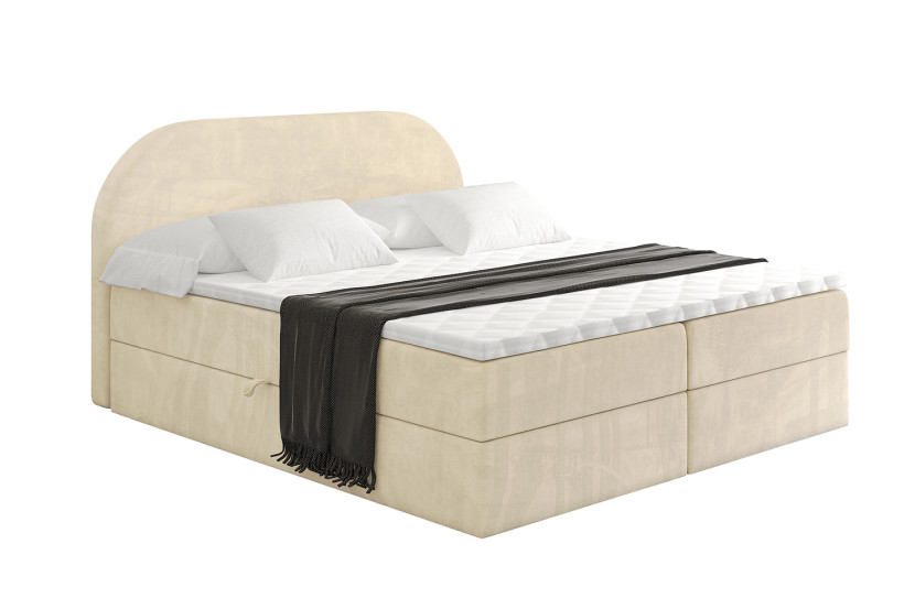Łóżko kontynentalne z pojemnikiem i materacem H4 - NOX - 140x200cm 524819