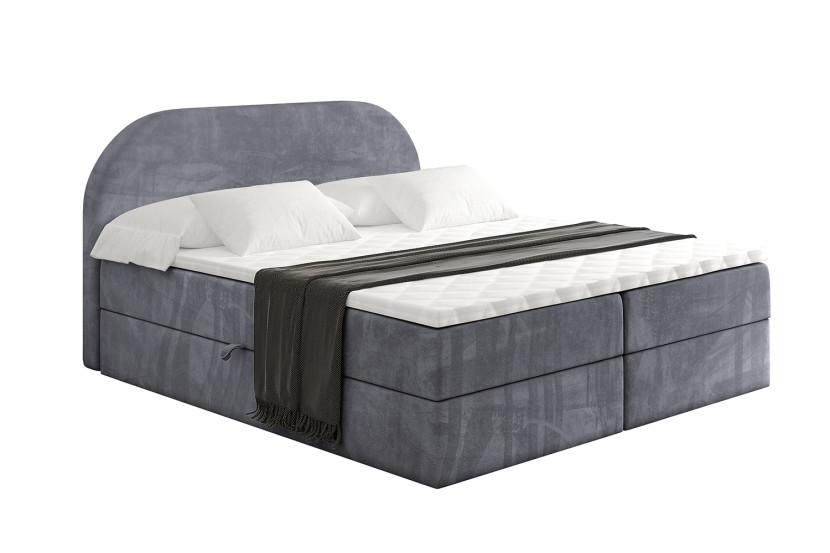 Łóżko kontynentalne z pojemnikiem i materacem H4 - NOX - 140x200cm 524924