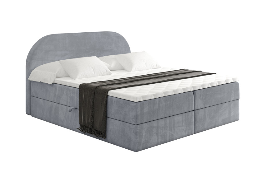 Łóżko kontynentalne z pojemnikiem i materacem H4 - NOX - 200x200cm 524769