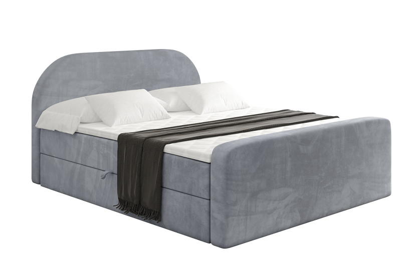 Łóżko kontynentalne z pojemnikiem i materacem H4 - NOX-Z - 120x200 cm 524681