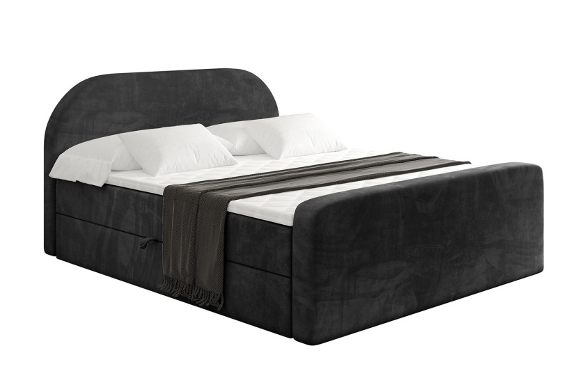 Łóżko kontynentalne z pojemnikiem i materacem H4 - NOX-Z - 140x200 cm 524746
