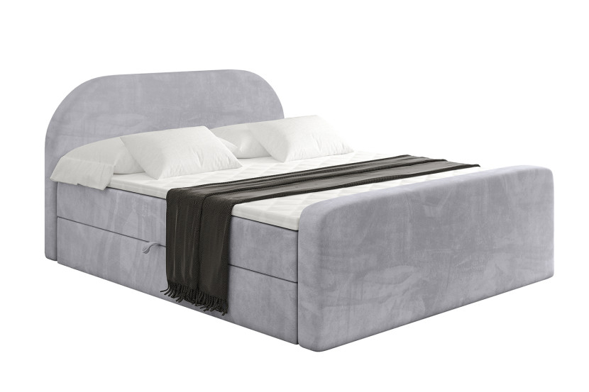 Łóżko kontynentalne z pojemnikiem i materacem H4 - NOX-Z - 140x200 cm 524960