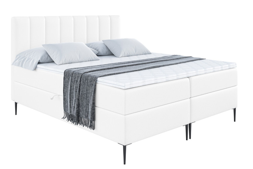 Łóżko kontynentalne z pojemnikiem, materacem i nóżkami OTTA-FC 180x200 cm 746432