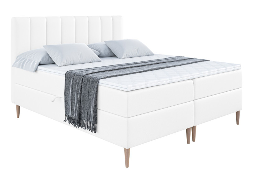 Łóżko kontynentalne z pojemnikiem, materacem i nóżkami OTTA-FD 160x200 cm 746070