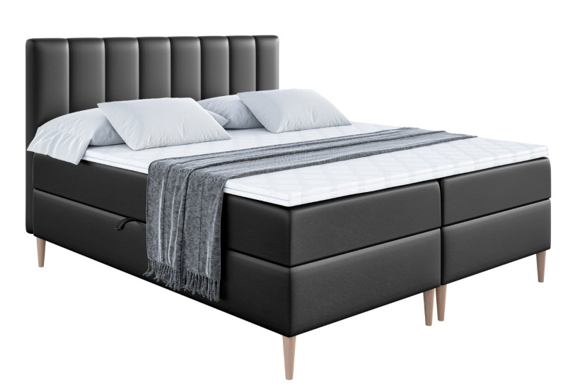 Łóżko kontynentalne z pojemnikiem, materacem i nóżkami OTTA-FD 180x200 cm 746733