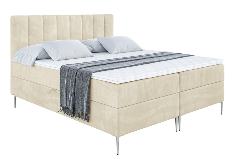 Łóżko kontynentalne z pojemnikiem, materacem i nóżkami OTTA-FS 120x200 cm 745720