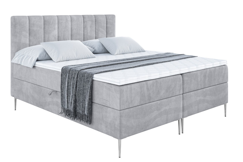 Łóżko kontynentalne z pojemnikiem, materacem i nóżkami OTTA-FS 120x200 cm 746341