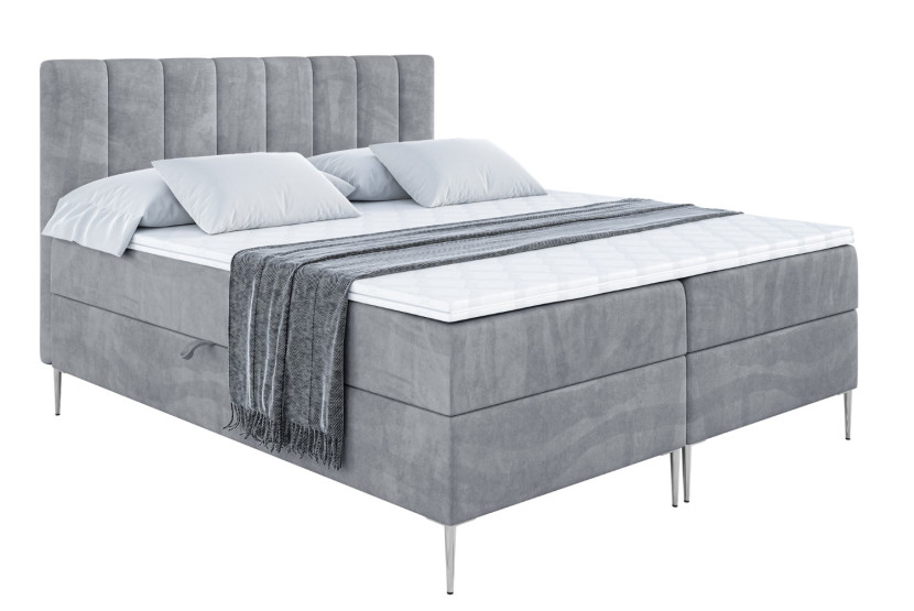 Łóżko kontynentalne z pojemnikiem, materacem i nóżkami OTTA-FS 160x200 cm 746105