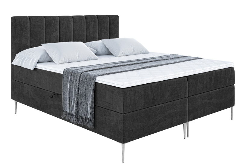 Łóżko kontynentalne z pojemnikiem, materacem i nóżkami OTTA-FS 180x200 cm 746053