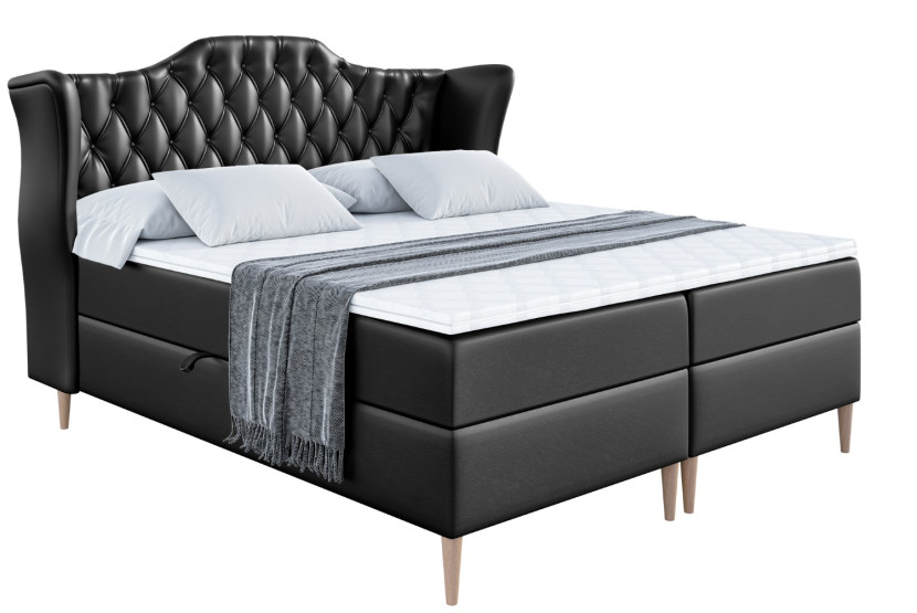 Łóżko kontynentalne z pojemnikiem, materacem i nóżkami VILA-FD 120x200 cm 744408