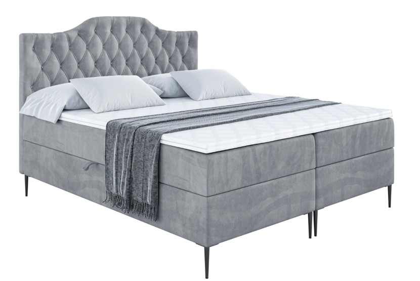 Łóżko kontynentalne z pojemnikiem, materacem i nóżkami VILA1-FC 180x200 cm 610759