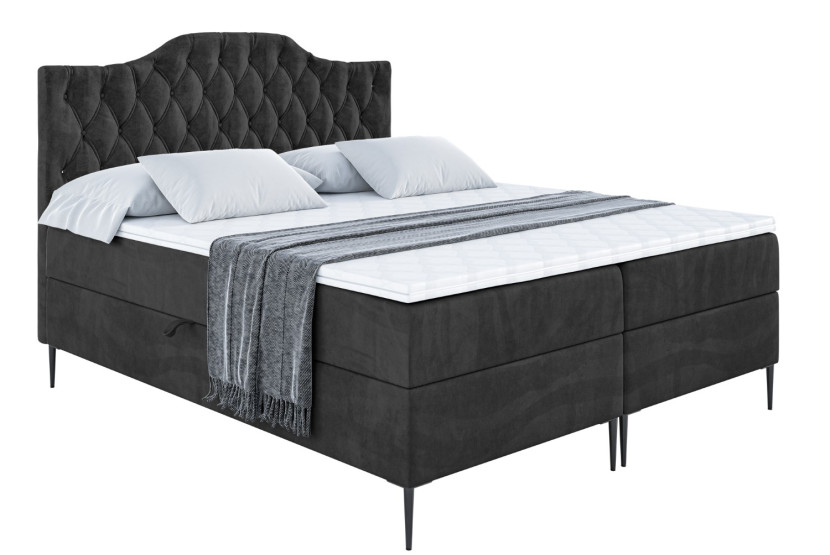 Łóżko kontynentalne z pojemnikiem, materacem i nóżkami VILA1-FC 180x200 cm 611645