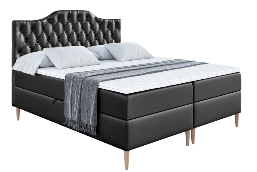 Łóżko kontynentalne z pojemnikiem, materacem i nóżkami VILA1-FD 180x200 cm 613269