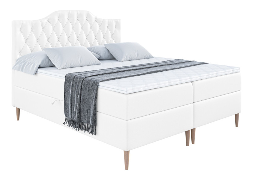 Łóżko kontynentalne z pojemnikiem, materacem i nóżkami VILA1-FD 180x200 cm 612958