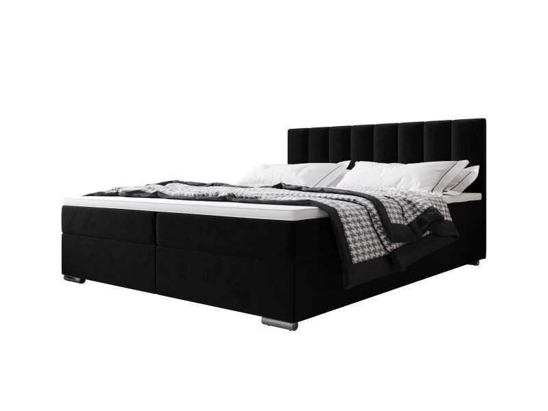 Łóżko kontynentalne ZILANO 2 140x200 itaka 15 Czarny 799958