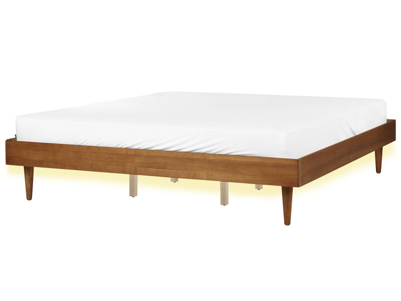 Łóżko LED TOUCY 180 x 200 cm Jesion brązowy 299713