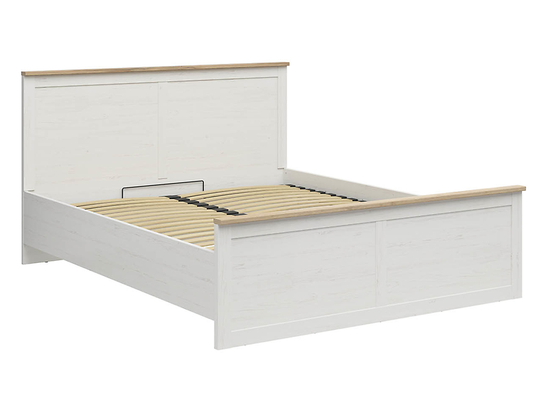 Łóżko Loksa B 180x200 ze stelażem i pojemnikiem sosna andersen biała 180364