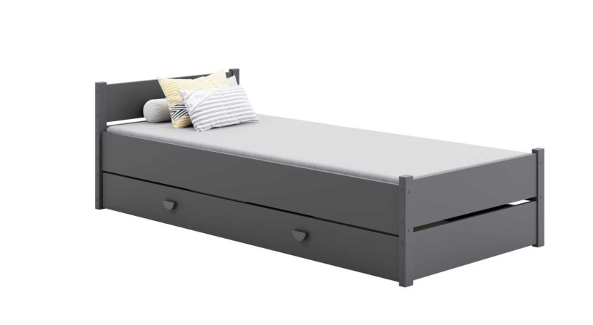 Łóżko MARCEL 200x90 szare z szufladą 1051148