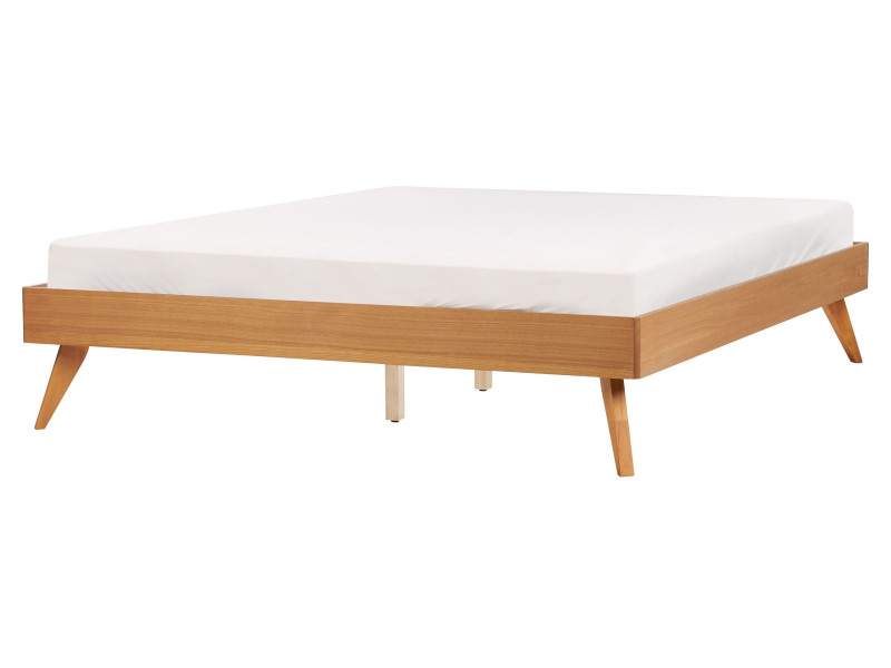 Łóżko MDF ze stelażem 160 x 200 cm jasne drewno 452819