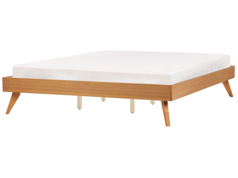 Łóżko MDF ze stelażem 180 x 200 cm jasne drewno 299724