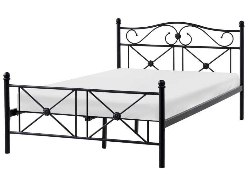 Łóżko metalowe 120 x 200 cm czarne 825504