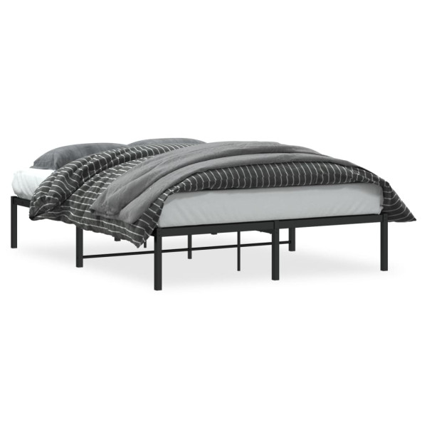 Łóżko Metalowe 135x190 Czarne Rama Łóżka ze Stelażem 1100307