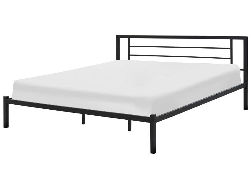 Łóżko metalowe 180x200 ze stelażem czarne 63674