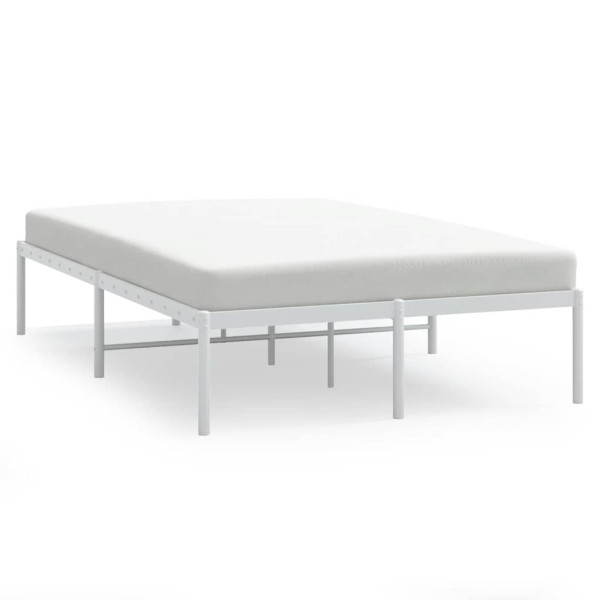 Łóżko Metalowe Białe Rama Łóżka Ze Stelażem Do Pokoju Sypialni 120x190 cm 824613