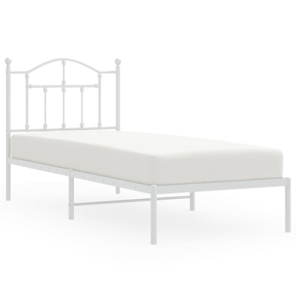 Łóżko Metalowe Białe Rama Łóżka Ze Stelażem Do Pokoju Sypialni 80x200 cm 824785