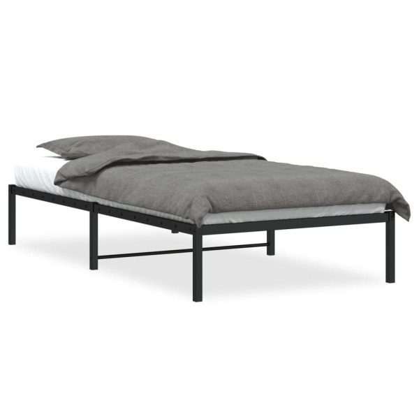 Łóżko Metalowe Czarne Rama Łóżka Ze Stelażem Do Pokoju Sypialni 100x200 cm 824586