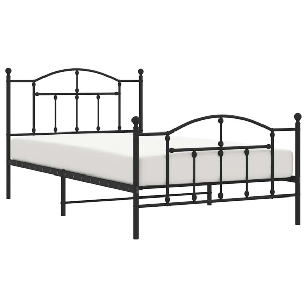 Łóżko Metalowe Czarne Rama Łóżka Ze Stelażem Do Pokoju Sypialni 100x200cm 824758