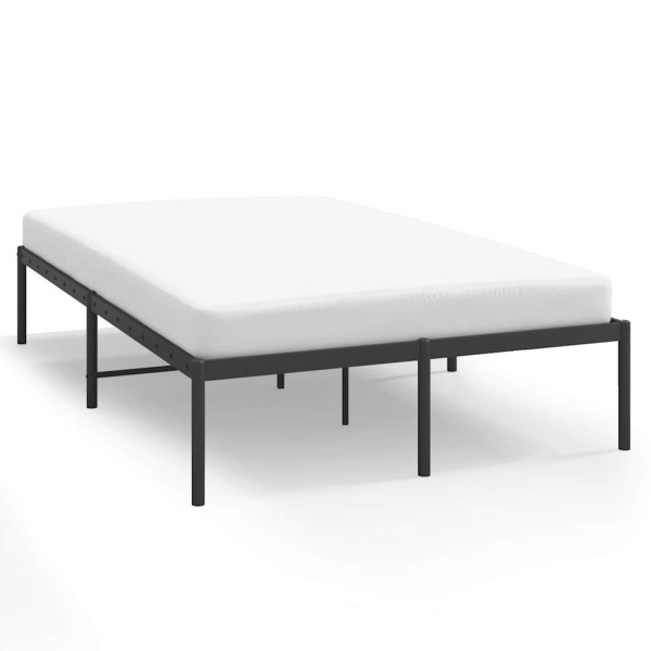 Łóżko Metalowe Czarne Rama Łóżka Ze Stelażem Do Pokoju Sypialni 135x190 cm 824339