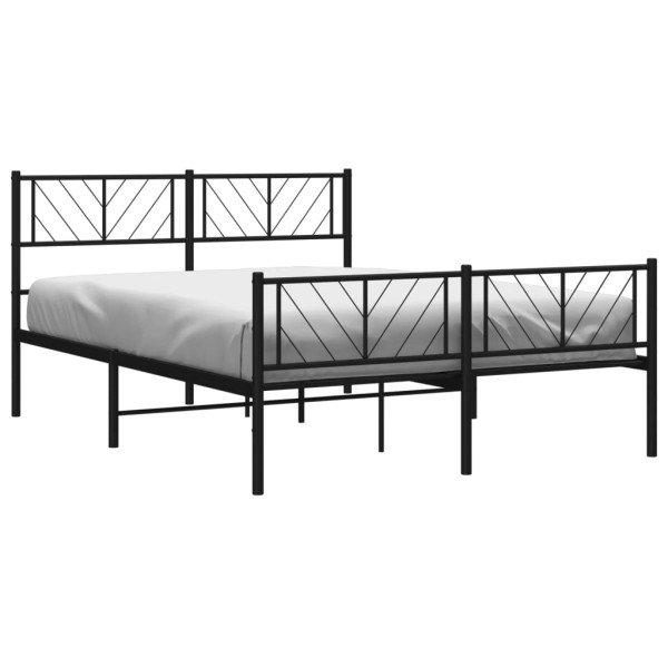 Łóżko Metalowe Czarne Rama Łóżka Ze Stelażem Do Pokoju Sypialni 140x200cm 824577