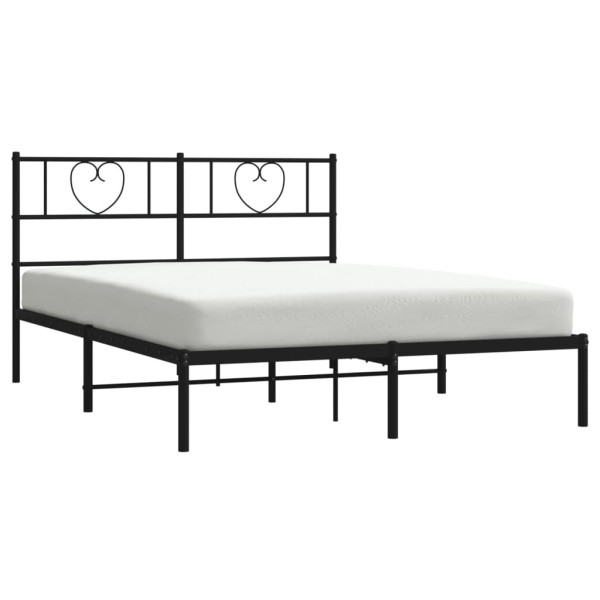 Łóżko Metalowe Czarne Rama Łóżka Ze Stelażem Do Pokoju Sypialni 160x200 cm 824817