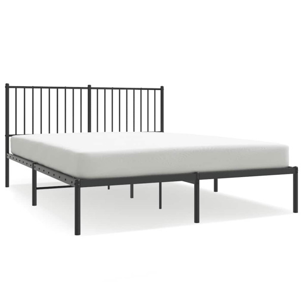 Łóżko Metalowe Czarne Rama Łóżka Ze Stelażem Do Pokoju Sypialni 160x200 cm 824308
