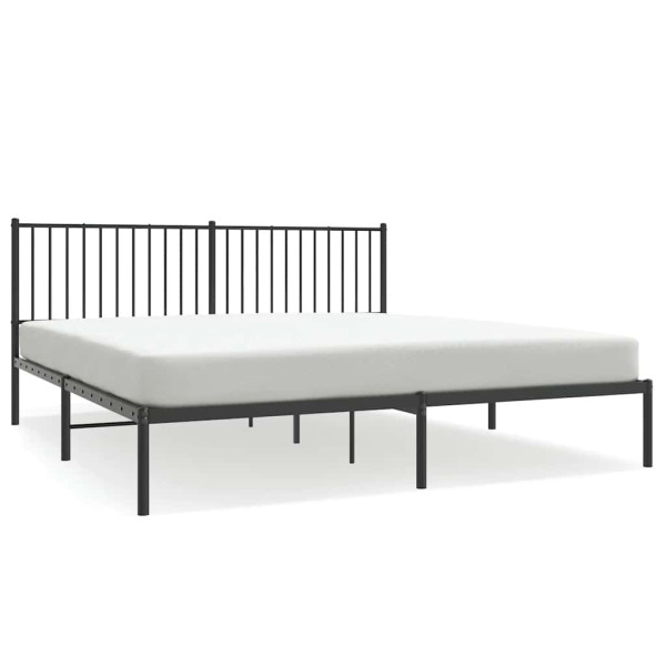 Łóżko Metalowe Czarne Rama Łóżka Ze Stelażem Do Pokoju Sypialni 180x200 cm 824316
