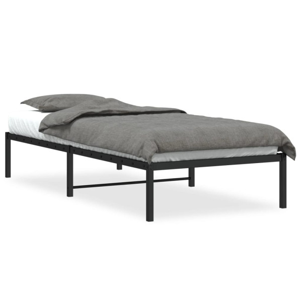 Łóżko Metalowe Czarne Rama Łóżka Ze Stelażem Do Pokoju Sypialni 90x190 cm 824454