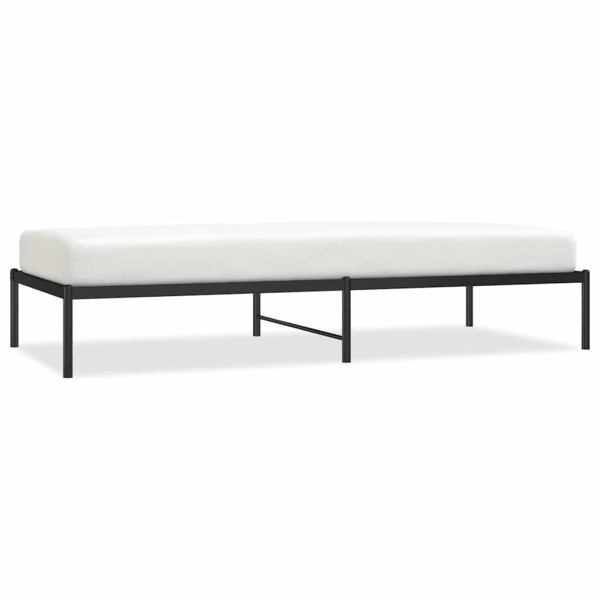 Łóżko Metalowe Czarne Rama Łóżka Ze Stelażem Do Pokoju Sypialni 90x200 cm 824535