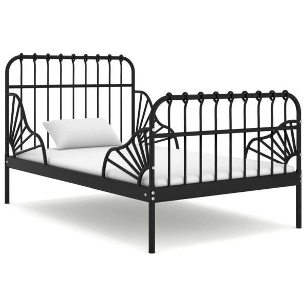 Łóżko Metalowe Czarne Rama Łóżka Ze Stelażem Przedłużana 80x130/200 cm 805307
