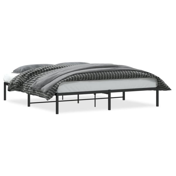 Łóżko Metalowe Podwójne 180x200 Czarne Rama Łóżka ze Stelażem 1100256