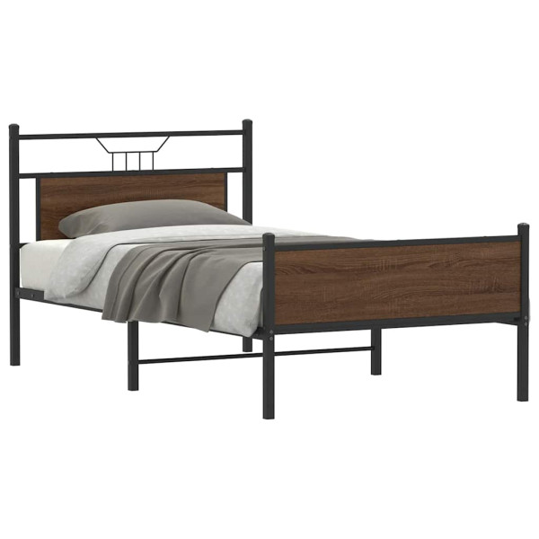 Łóżko Metalowe Rama Łóżka Metalowa Ze Stelażem Pokoj Sypialnia 107x203 cm 831644