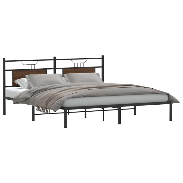 Łóżko Metalowe Rama Łóżka Metalowa Ze Stelażem Pokoj Sypialnia 183x203 cm 830992