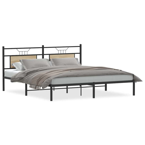 Łóżko Metalowe Rama Łóżka Metalowa Ze Stelażem Pokoj Sypialnia 183x203 cm 830930