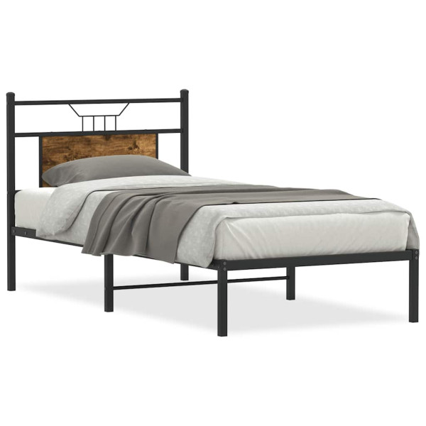 Łóżko Metalowe Rama Łóżka Metalowa Ze Stelażem Pokoj Sypialnia 75x190 cm 830374